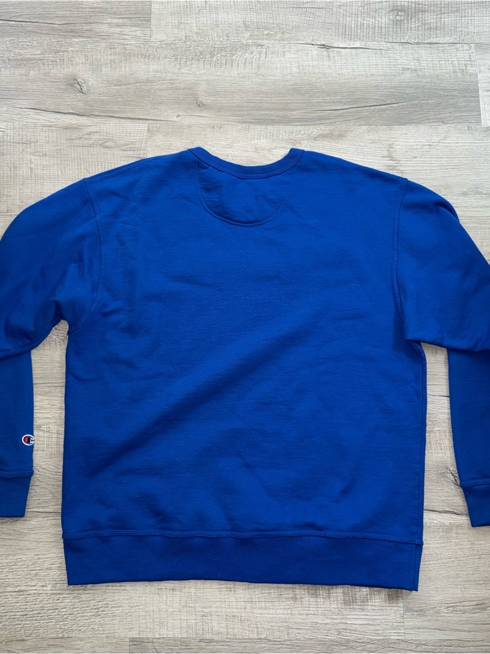 Champion Powerblend Fleece Crew Felt Script Logo Chainstitch GF88H Blue Sz XL - Picture 7 of 16
